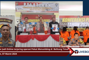 Judi Online Terjaring Operasi Pekat Menumbing 2024 di Belitung Timur